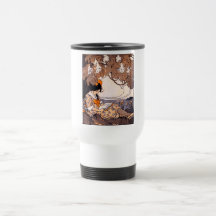 Leitura da menina do vintage sob uma árvore caneca