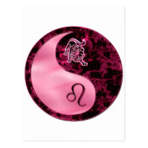 Leo Yin Yang Cartões Postais