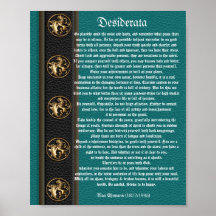 Leões do bronze do olhar do couro dos Desiderata Posters