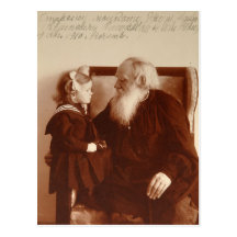 Leon Tolstoy com sua neta, Tatiana Cartão Postal