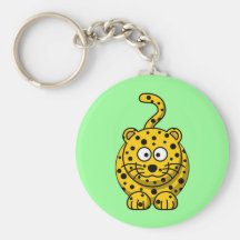 Leopardo bonito dos desenhos animados chaveiros