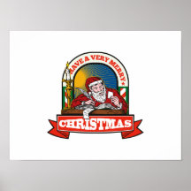 Letra da escrita do Natal do pai de Papai Noel Posteres