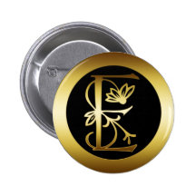 LETRA FLORAL E DO MONOGRAMA DO OURO PINS