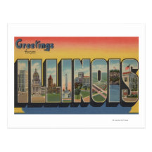 Letra ScenesIllinois 2 de IllinoisLarge Cartao Postal