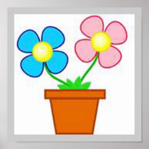 Letras miudinhas do pote de flor poster