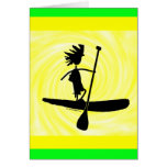 Levante-se o design da silhueta da pá cartao