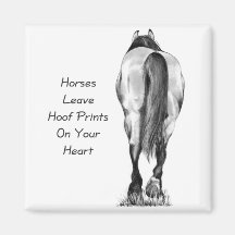 Licença Hoofprints dos cavalos em seu coração: Art Imã De Refrigerador