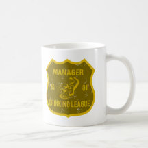 Liga do bebendo do gerente caneca