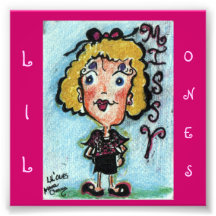 "Lil uns" personagem de desenho animado de ACEO. " Impressão Fotográfica
