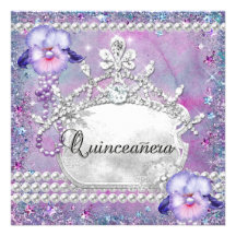 Lilac do roxo da festa de aniversário de Quinceane Convites Personalizados