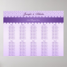 Lilac & plano roxo do assento do casamento da fita poster
