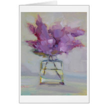 Lilacs no vaso de vidro cartoes
