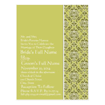 Limão elegante & convite branco do casamento tema  cartao postal