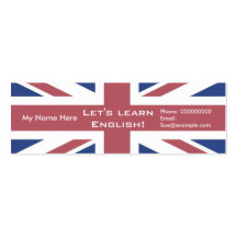 Língua inglesa de ensino -- Cartões de propaganda Cartoes De Visita