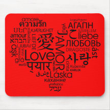 Línguas do coração do amor mouse pads