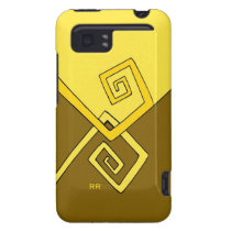 Linhas amarelas retros Funky em Brown HTC capas casemate