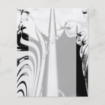 Linhas e redemoinhos preto e branco panfleto personalizado