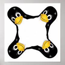 LINUX TUX 4 CABEÇAS PÔSTERES