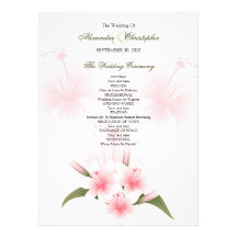 Lírios cor-de-rosa & brancos que Wedding o program Convite Personalizados