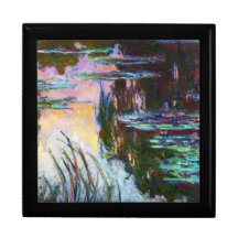Lírios de água, ajuste Sun Claude Monet Estojo Para Jóia
