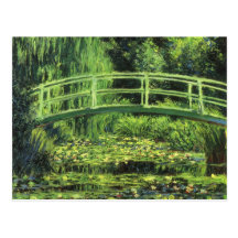 Lírios de água branca por Monet, impressionismo do Cartão Postal