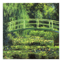 Lírios de água branca por Monet, impressionismo do Convite