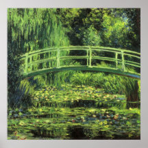 Lírios de água branca por Monet, impressionismo do Pôsteres