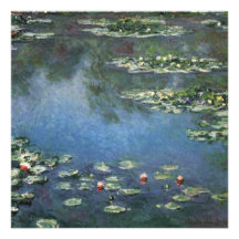 Lírios de água, Monet, flores do impressionismo do Convites Personalizado