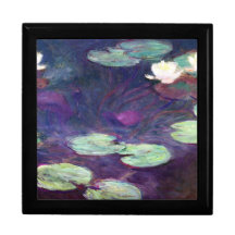 Lírios de água, rosa, Claude Monet 1897-99 legal,  Estojo Para Jóia