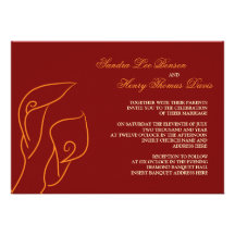 Lírios de Calla vermelhos & alaranjados que Weddin