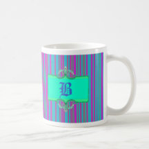 Listrado Monogrammed Caneca