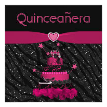 Listras cor-de-rosa na moda do bolo & da zebra de  convite personalizados