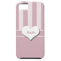 Listras de creme da morango/coração branco+Persona Capas iPhone 5