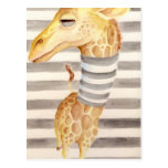 Listras do girafa cartao postal