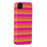 listras do rosa do amarelo alaranjado capa de iPhone 4 Case-Mate