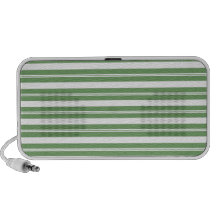 Listras horizontais brancas verdes caixinhas de som para iPod