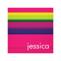 Listras personalizadas [rosa quente da menina] impressão de canvas esticada
