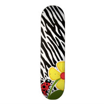 Listras pretas & brancas da zebra; Joaninhas Skate