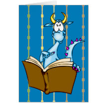 Livro de leitura do dragão cartoes