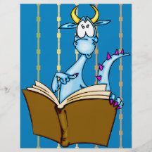Livro de leitura do dragão modelos de panfleto