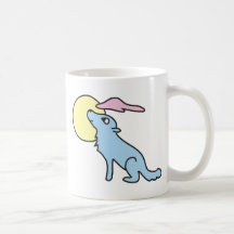 Lobo azul bonito - personalize amigável caneca