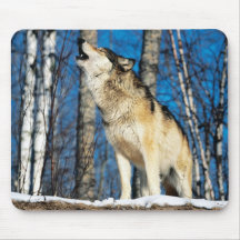 Lobo do urro da manhã mousepad