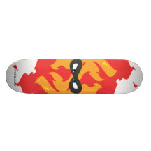 Logotipo da máscara de Taucoo no skate dos desenho