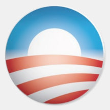 Logotipo de Obama Adesivos Em Formato Redondos