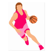Logotipo do basquetebol das mulheres cartões postais