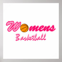 Logotipo do basquetebol das mulheres pôsteres