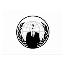 Logotipo internacional anónimo cartoes postais