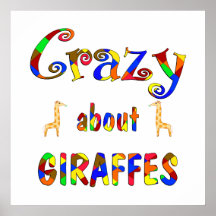 Louco sobre girafas impressão
