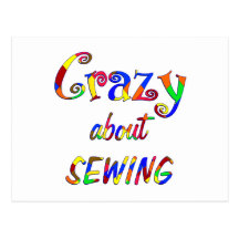 Louco sobre Sewing Cartao Postal