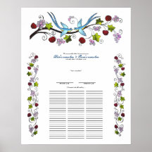 Lovebirds, quacre de 75 convidados que Wedding Cer Impressão